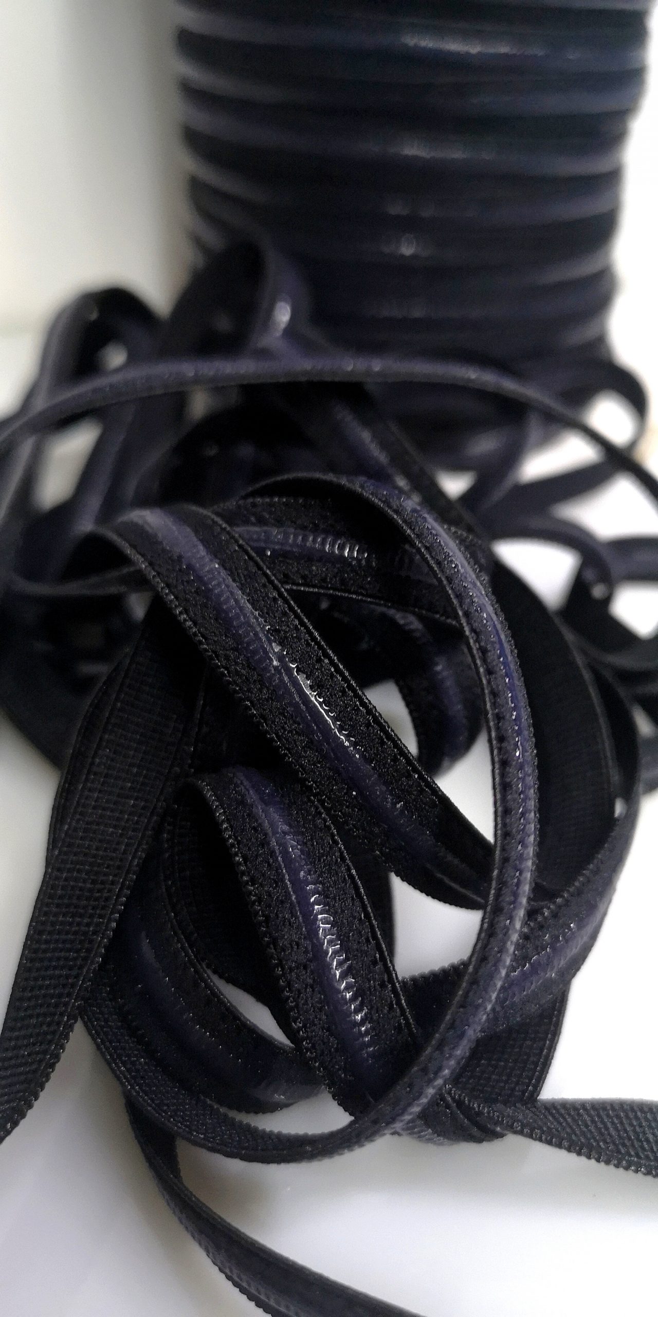 Elastic – 10mm Black with Silicon non-slip center strip | FabricStore