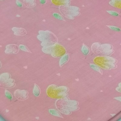 DESTASH - Cotton Woven 100% - (4m x 1m10) Light Floral on Pink Design
