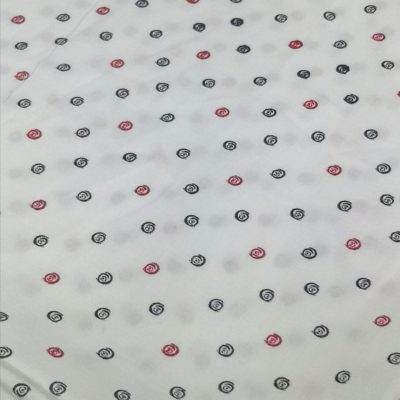Cotton Woven - Printed Red & Black Swirls