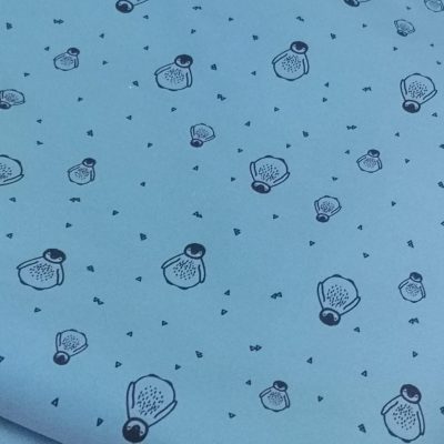 DESTASH - Printed Softshell - (1m x 1m50wide) Penguins on Teal