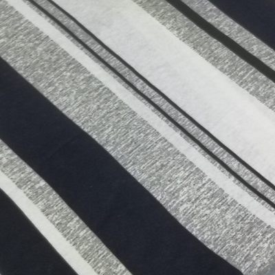 Cotton Knit (1m80wide) - Broad Printed Black & Grey Stripes
