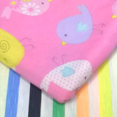 Combo - Cotton Knit / 1/2 meter of each print. (Birds & Stripes)