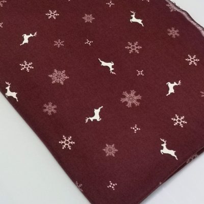 Flannel  - Christmas Burgundy Woodlands Design