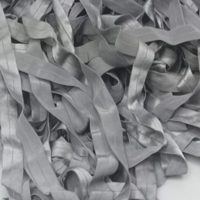 Fold Over Elastic - 20mm - Silver / Grey