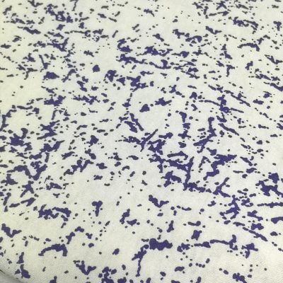 Cotton Knit - Imported Thick Ribb (Custom Blue Splatter on White)