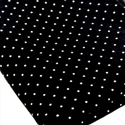 Cotton Lycra 200gms / Printed White Polkadots on Black