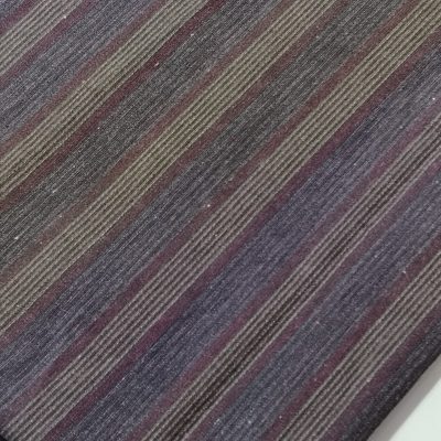 DESTASH - 100% Cotton Woven (90cm x 1m55) Charcoal & Burgundy Stripes