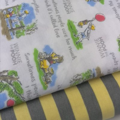 Cotton Knit Combo - 1/2meter of each (Winnie the Pooh & Honey Bee Stripes)