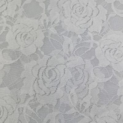 Bridal Stretch Lace - Ice White Roses