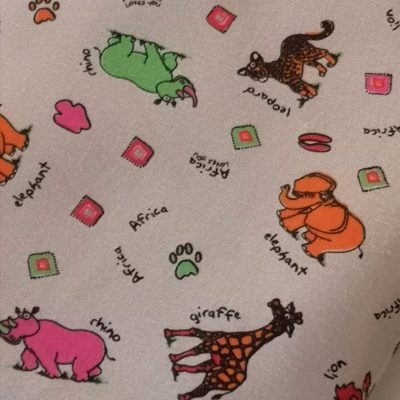 Cotton Lycra 220gms - Imported illustrated African's Big 5