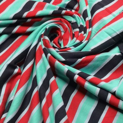 Cotton Knit - (Yarn Dyed) Aqua, Navy, Red, Stripes