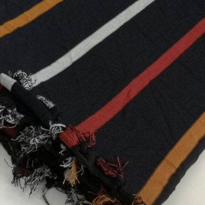 Cotton Knit - Yarn Dyed Stripes on Navy