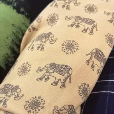 Cotton Viscose - Elephants on Fawn