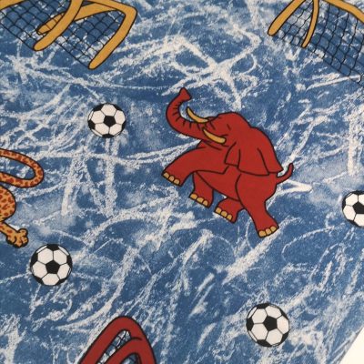 100% Cotton Woven - Soccer Animals on Blue