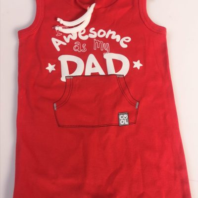 Romper Draw String - (9 - 12 months) 10kgs - Awsome as my Dad (Red)