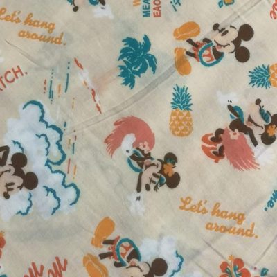 100% Cotton Viscose - Printed Mickey & Minnie on the Beach