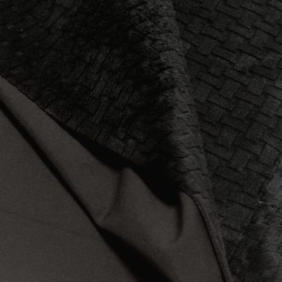 DESTASH SALE - Black Softshell (Waterproof) - 1m x 1m50wide - Black - Soft Minky Fleece Pattern