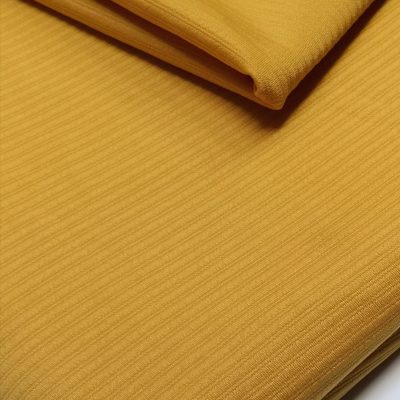 Jaquard Knit (Thick Stretch) Mechanical Stripes Mustard
