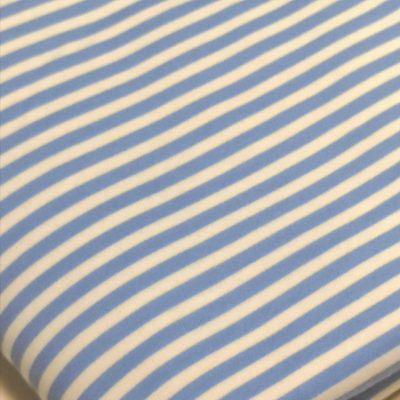 Cotton Knit - Blue Stripes on White