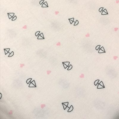 Cotton Knit - Sailboats & Hearts on White