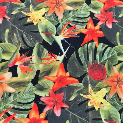 DESTASH - Printed Satin Woven - Colorful Flowers