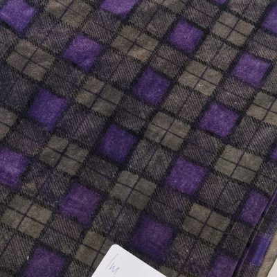 DESTASH - Suede (1m x 1m25wide) - Printed Blue & Charcoal Checks