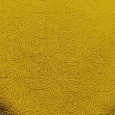 Ponti Roma Knit - Circle Pattern Embossed - Mustard Yellow