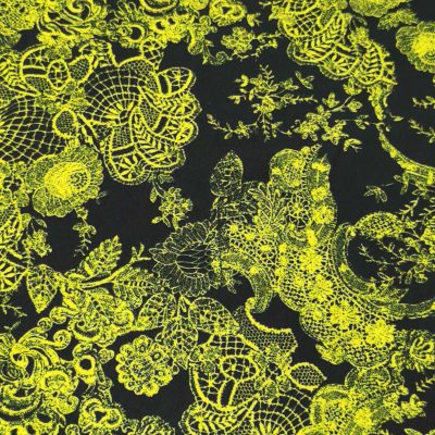 DESTASH - Knitted Ponti Roma (2meters x 1m60wide) - Fluorescent Flower Design