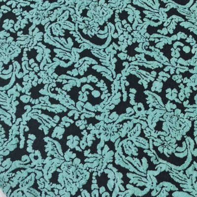 DESTASH - Jersey Knit (1m40 x 1m50) - Turquoise on Black Floral