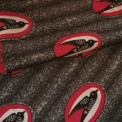 DESTASH - Scuba Printed - (1m x 1m50wide) - Birds / Beige