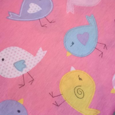 Cotton Knit - Precuts (1m x 1m50wide) - Applique Love Birds on Pink