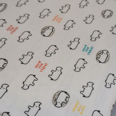 Panels - (50cm x 50cm) Cotton Knit - Save the Rhino's