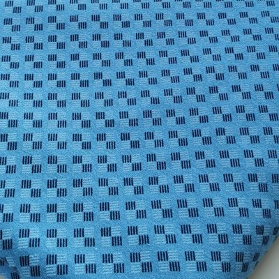 Cotton Knit (Interlock) - Blue Checkered Plate Pattern