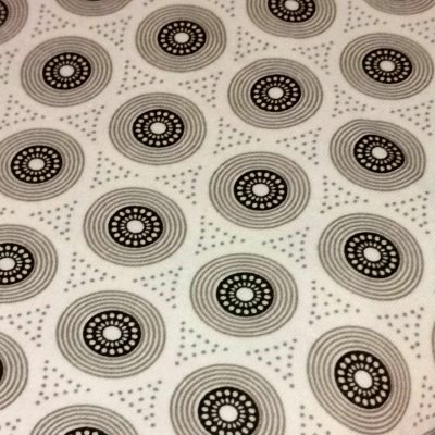 Cotton Knit (Interlock) - Beige Gender Neutral Vintage Circles Design