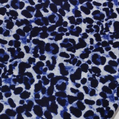 Cotton Knit - (Precuts 1m x 1m50wide) - Blue & White Cheetah Print