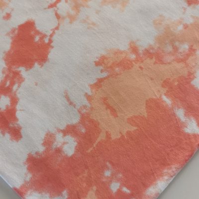 DESTASH - Cotton Knit (80cm x 1m70) - Tie-Dye Orange on White