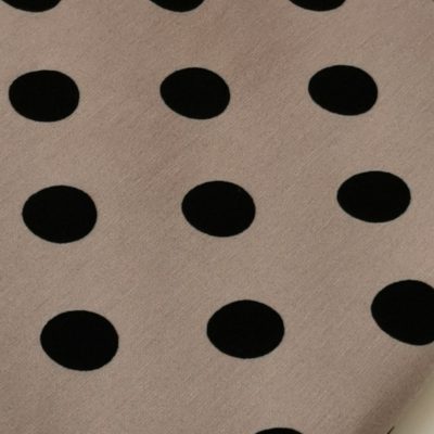 DESTASH - Ponti Roma Knit (Heavy Weight) 1m x 1m60 - Beige Grey with Black Polkadots