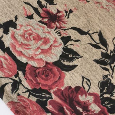 DESTASH - Mohair Jersey (70cm x 1m70wide ) - Floral on Sandstone