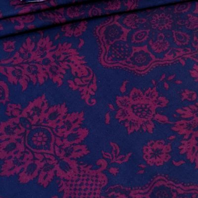 Softknit Precuts (90cm x 1m60wide) - Deep Burgundy Floral Design