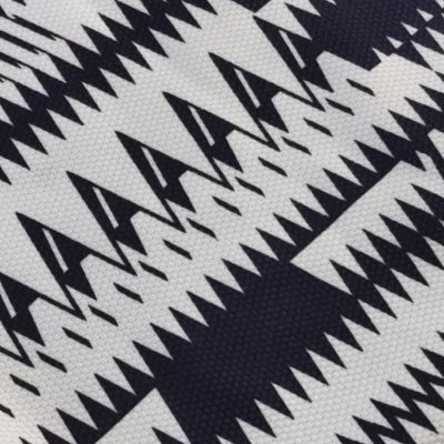 DESTASH - Jaquard Knit (70cm x 1m50wide) Navy & White Tribal ZigZag Print