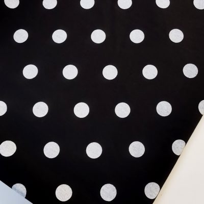 DESTASH - Ribbed Knit - Black & White Polkadots