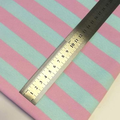 Cotton Knit - Pink & Teal Stripes