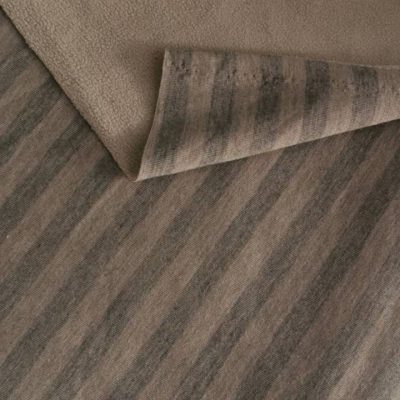 DESTASH - Antipil Fleece (70cm x 1m50wide) - Biscuit Brown with Grey Stripes
