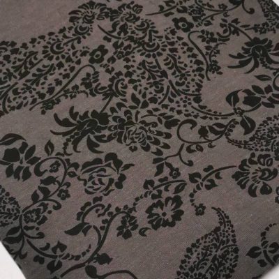 DESTASH - Soft Mocha Cashmere Jersey (1m60 x 1m50) - Mocha & Black Floral