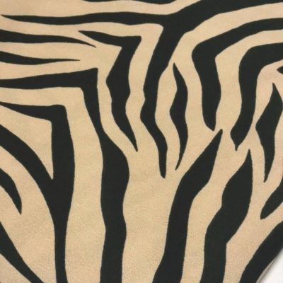 Ponti Roma Knit - Printed Zebra Pattern on Beige