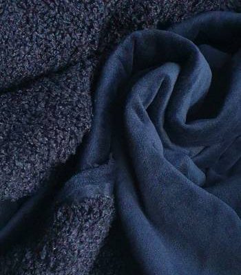 Thick Bonded Woolie Fleece with Soft Silky Antipil Valour - Navy Blue