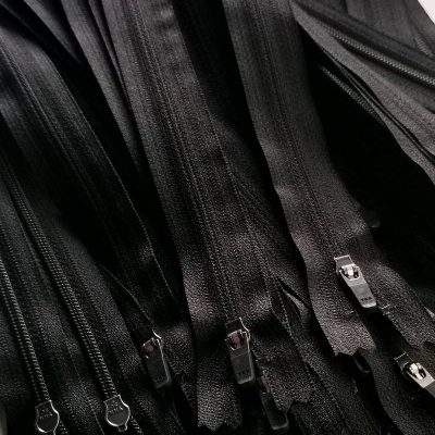 Zips - (YKK) Black 20cm Closed End with Plastic end Cap