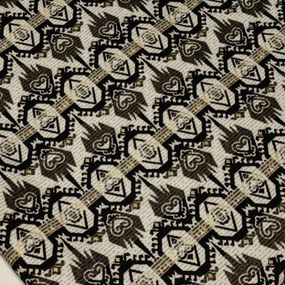 DESTASH - Ponti Roma Jaquard Knit (1m45 x 1m60wide) Earthtone Hearts Design