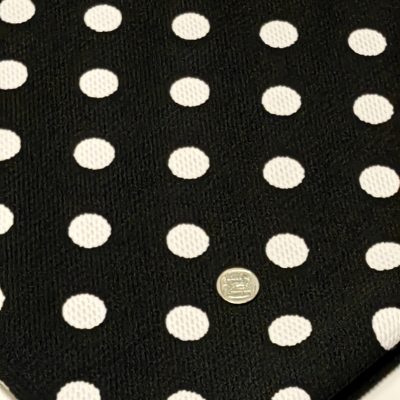 DESTASH - Scuba Jaquard Knit (1m x 1m50wide) Textured Black with White Polkadots