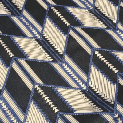 DESTASH - Thick Ponti Jaquard Knit - Blue & Silver Arrows